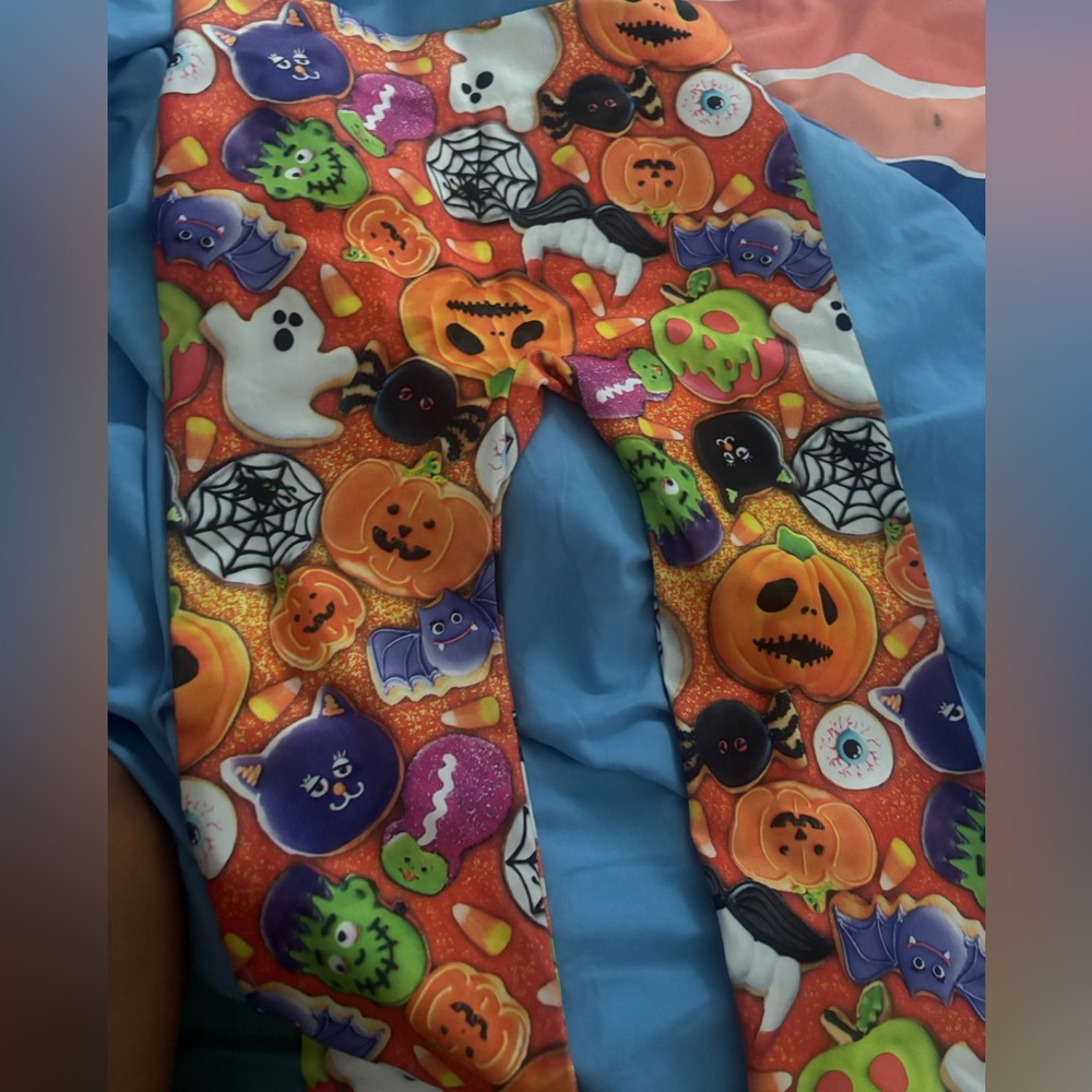 No Boundaries Halloween Print Leggings girls xs